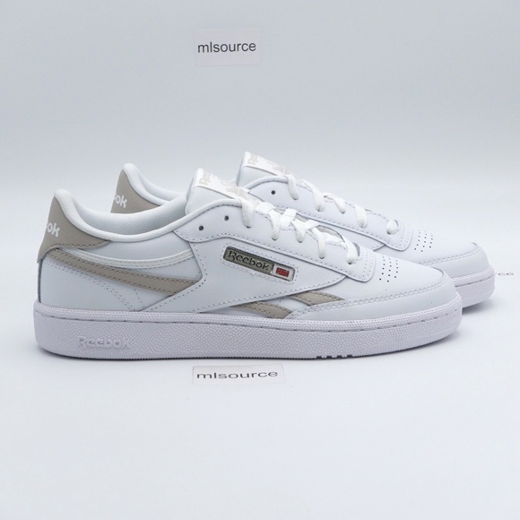 NEW Women's Reebok Club C Revenge Leather Sneakers 100208143 White/Stone - Picture 2 of 13